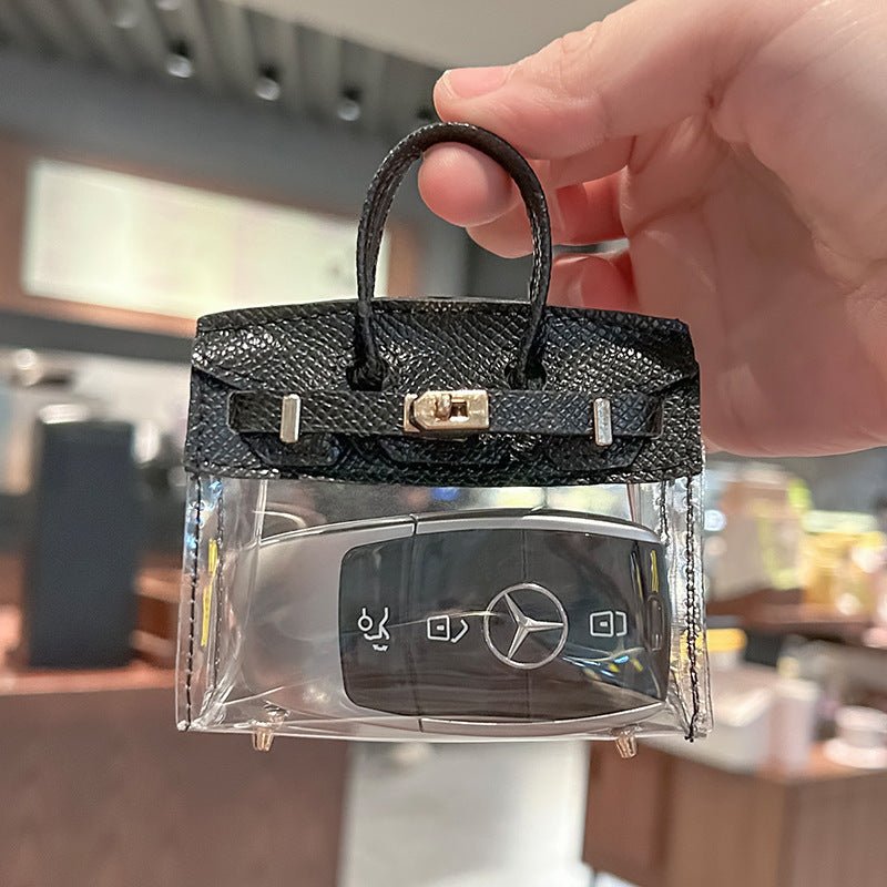 "Mini Transparent Handbag Key Holder Case – Stylish Storage for Car Keys & AirPods"