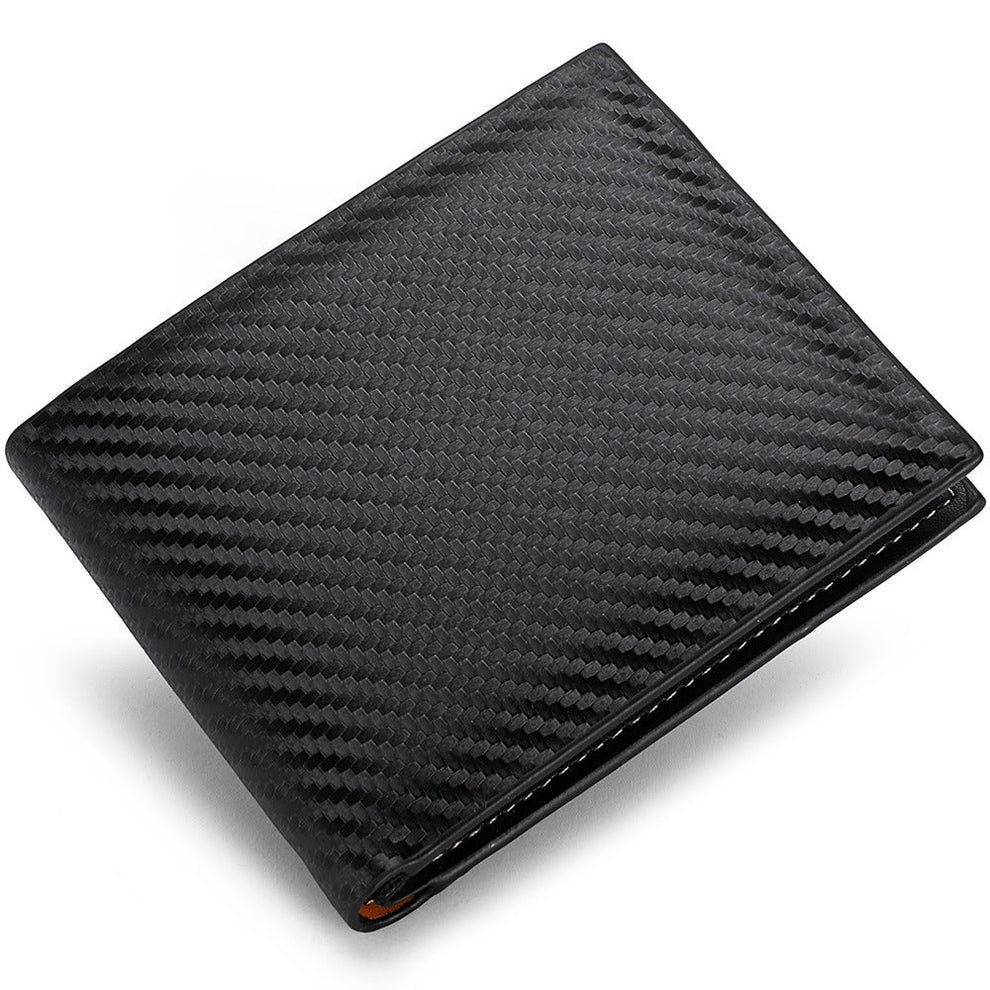 Carbon Fiber Wallet Men's Card Holder One-Piece Zipper