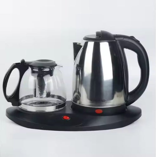 "Electric Kettle and Glass Teapot Set