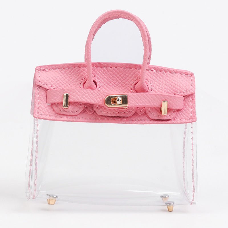 "Mini Transparent Handbag Key Holder Case – Stylish Storage for Car Keys & AirPods"