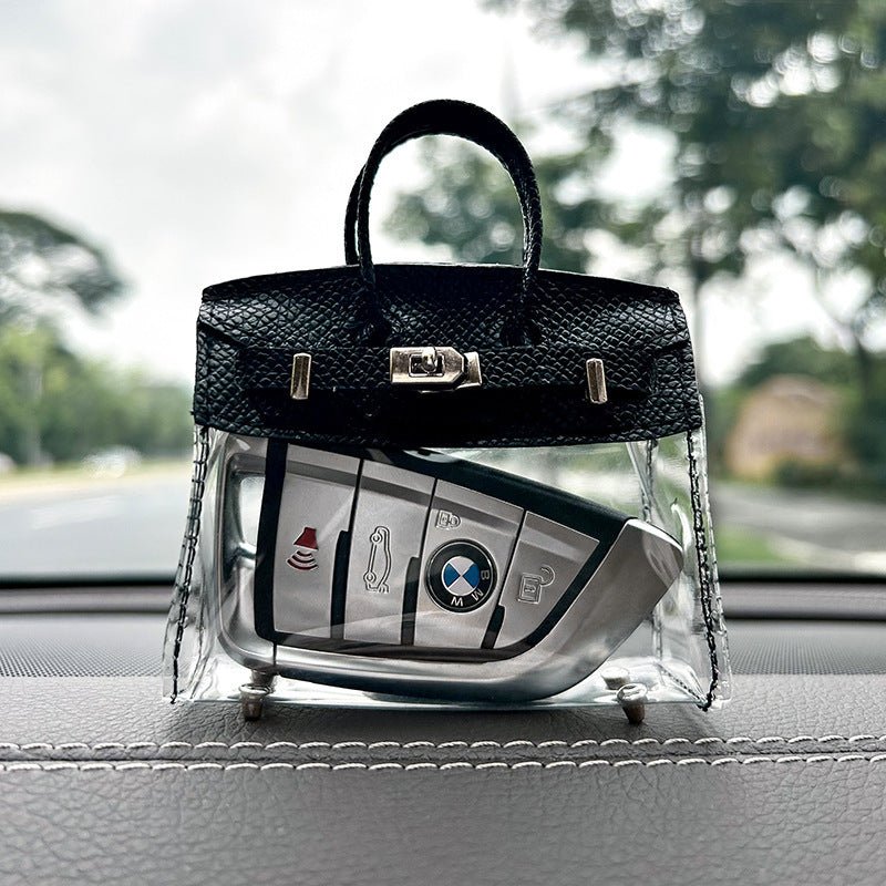 "Mini Transparent Handbag Key Holder Case – Stylish Storage for Car Keys & AirPods"